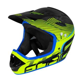 FORCE TIGER KASK DOWNHILL, CZARNO-FLUO-NIEBIESKI 902104, 902105