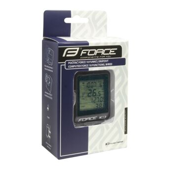  FORCE 10 Licznik rowerowy, przewodowy, wodoodporny, czarny 39110