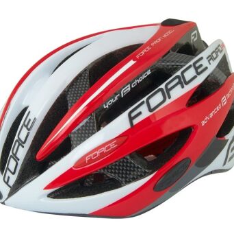 FORCE ROAD Kask sportowy biało-czerwony