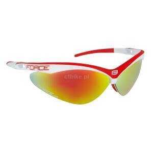FORCE AIR okulary sportowe biało-czerwone 91043